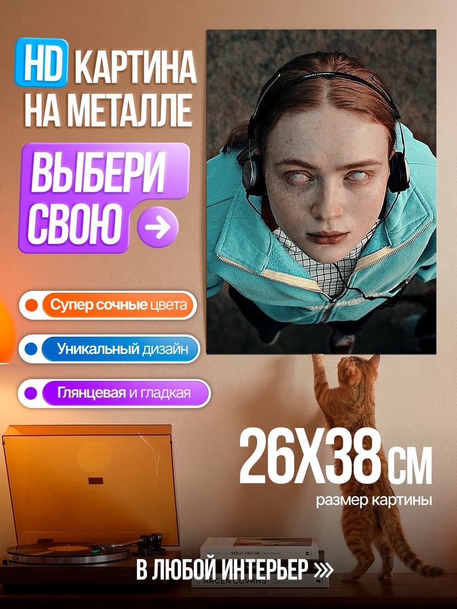 Картина на металле Макс наушники