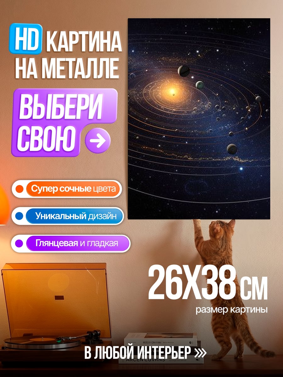 Картина на металле Солнечная система