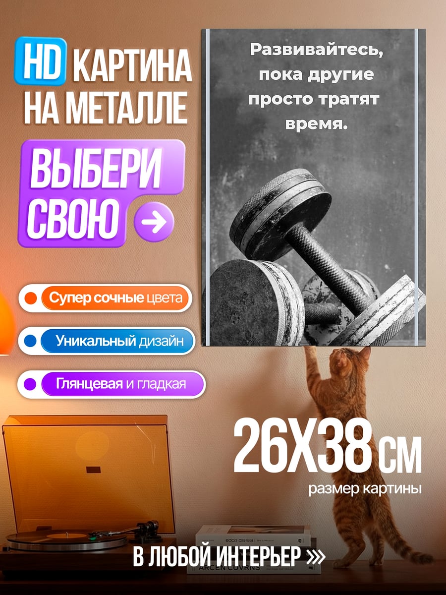 Картина на металле Развивайся пока другие тратят время