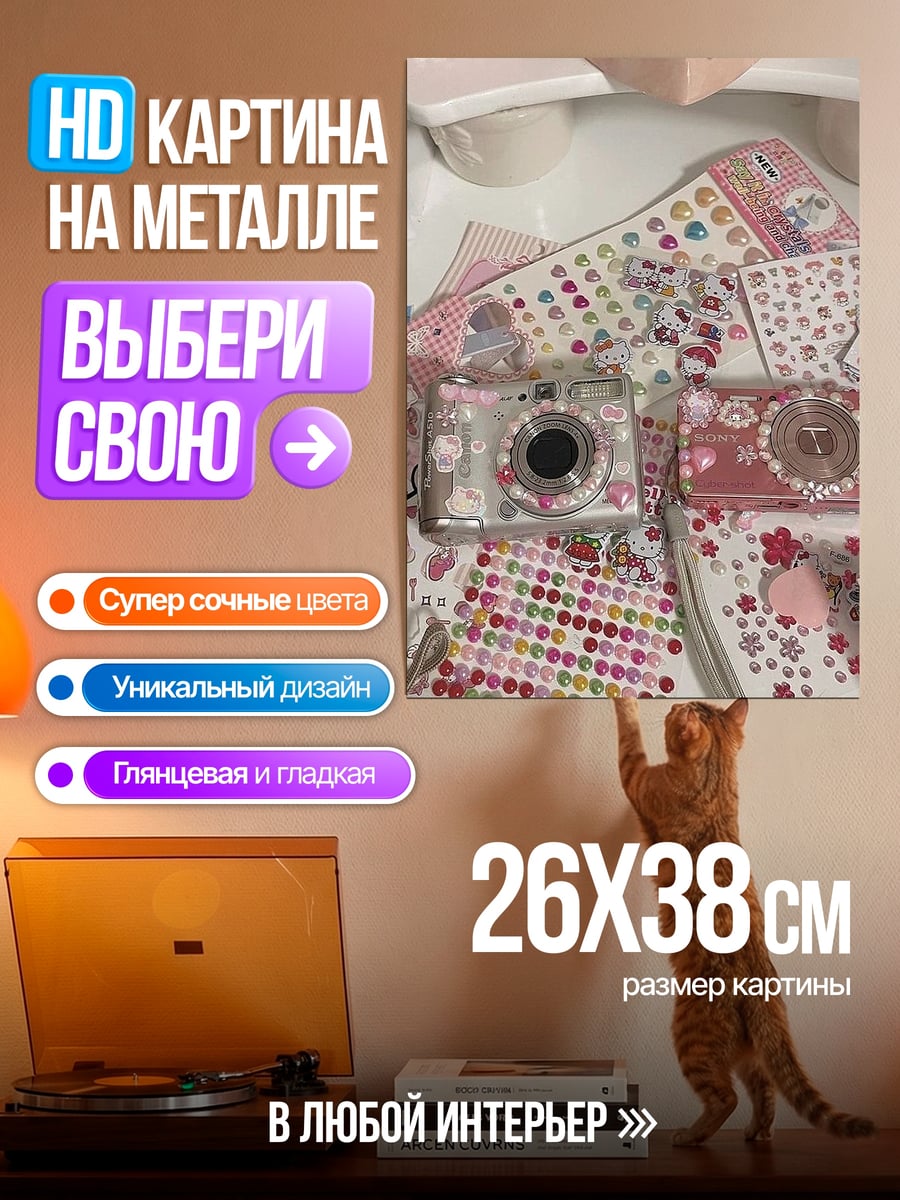 Картина на металле Стикеры с камерами
