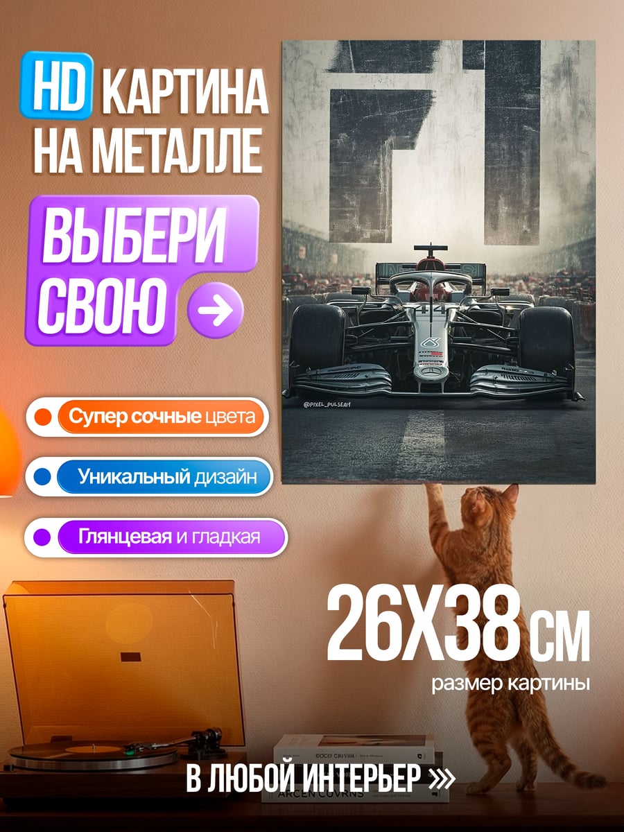 Картина на металле Формула 1 гонки