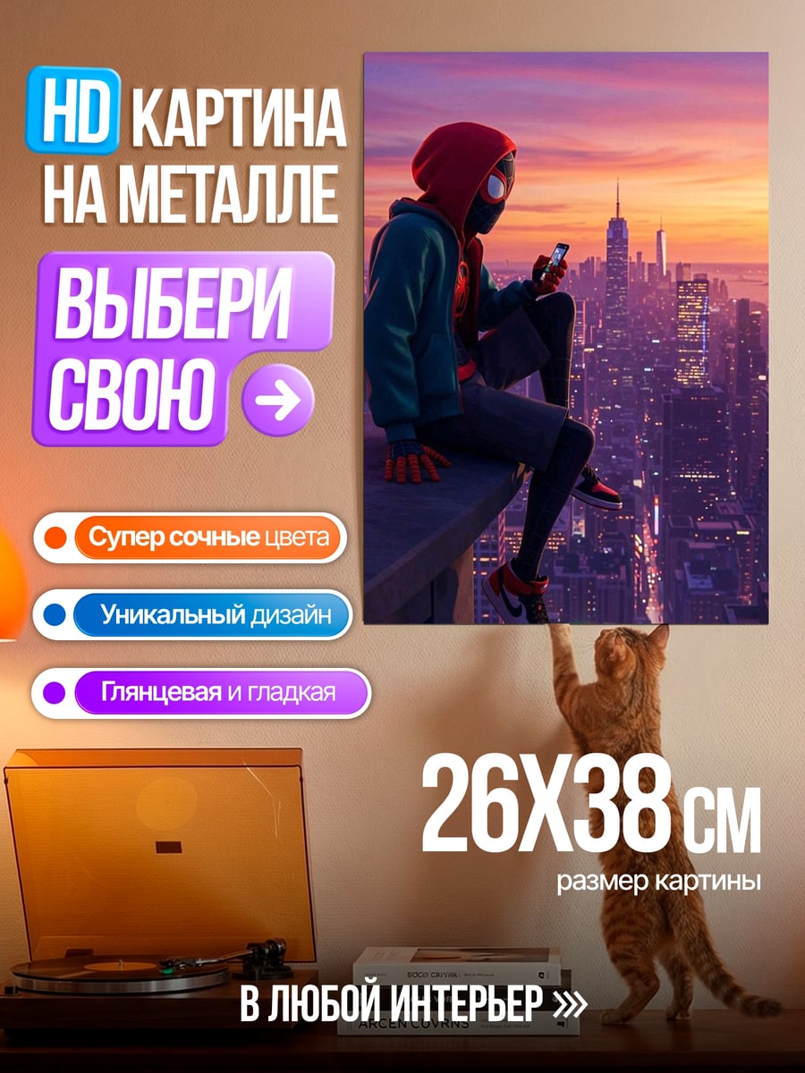 Картина на металле Майлз Моралес закат