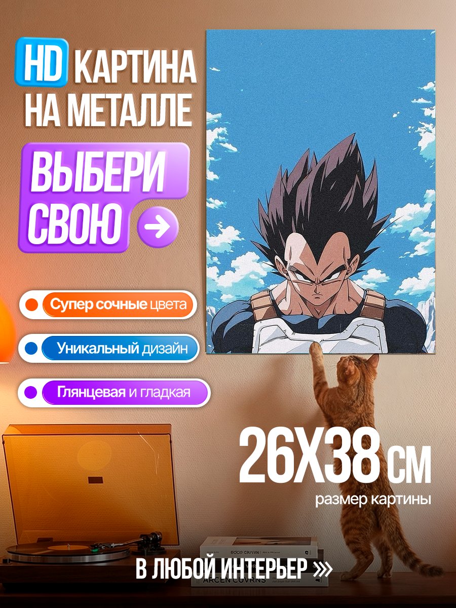 Картина на металле Веджета из Драгон Болл
