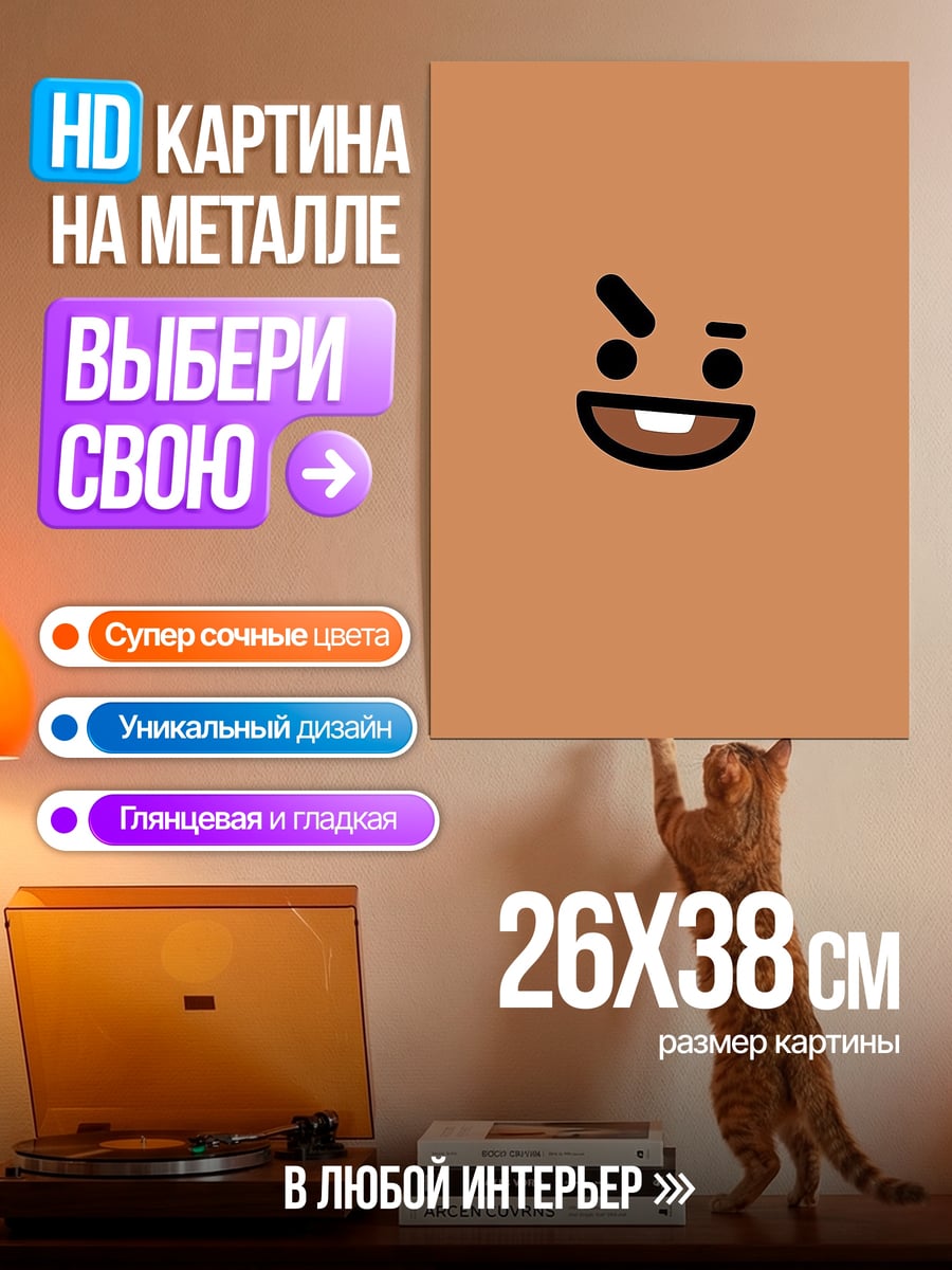 Картина на металле BT21 Cooky