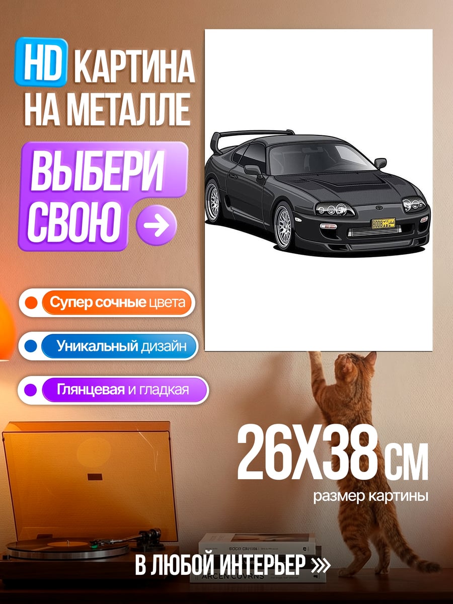 Картина на металле Черная Супра