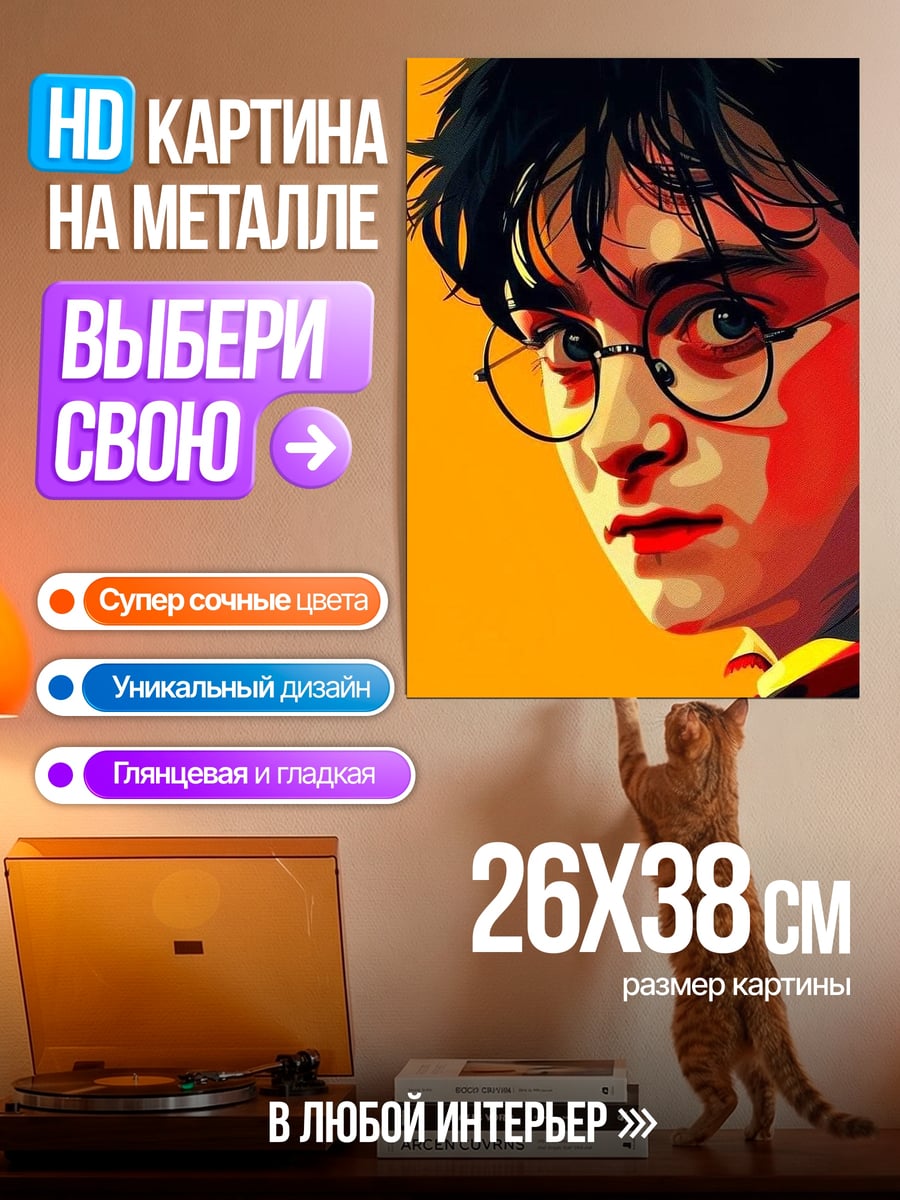 Картина на металле Гарри Поттер в очках