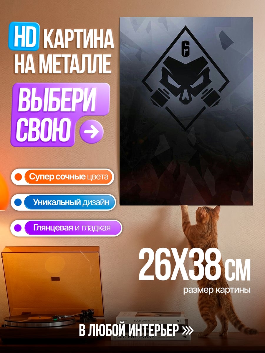 Картина на металле Логотип Rainbow Six