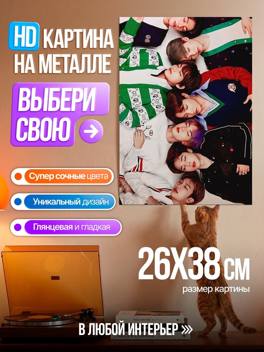 Картина на металле Парни в свитерах