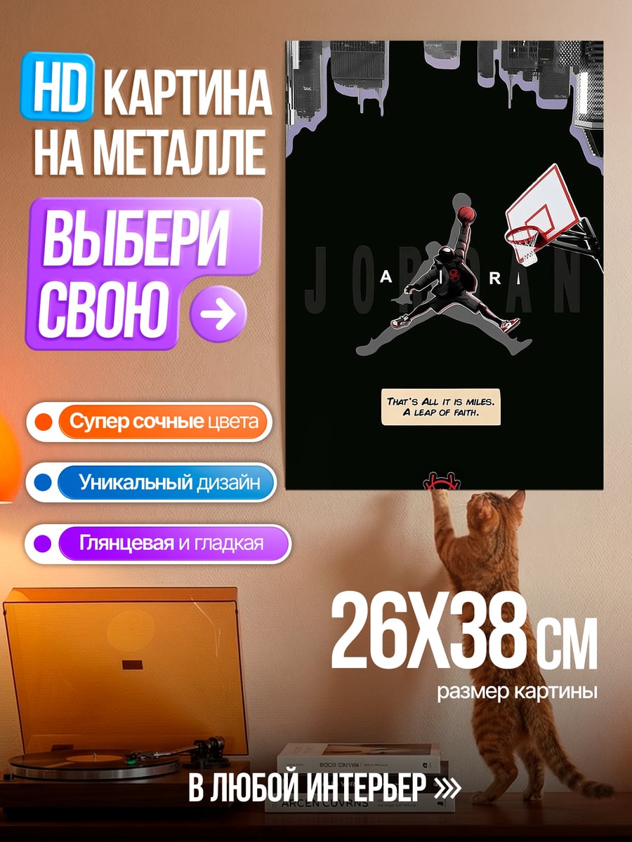 Картина на металле Jordan прыжок