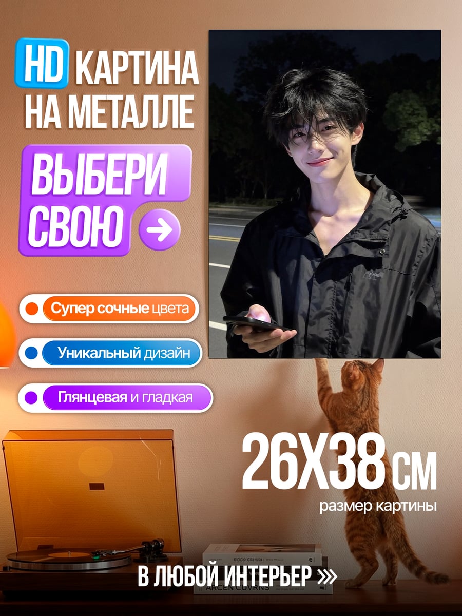 Картина на металле парень в капюшоне