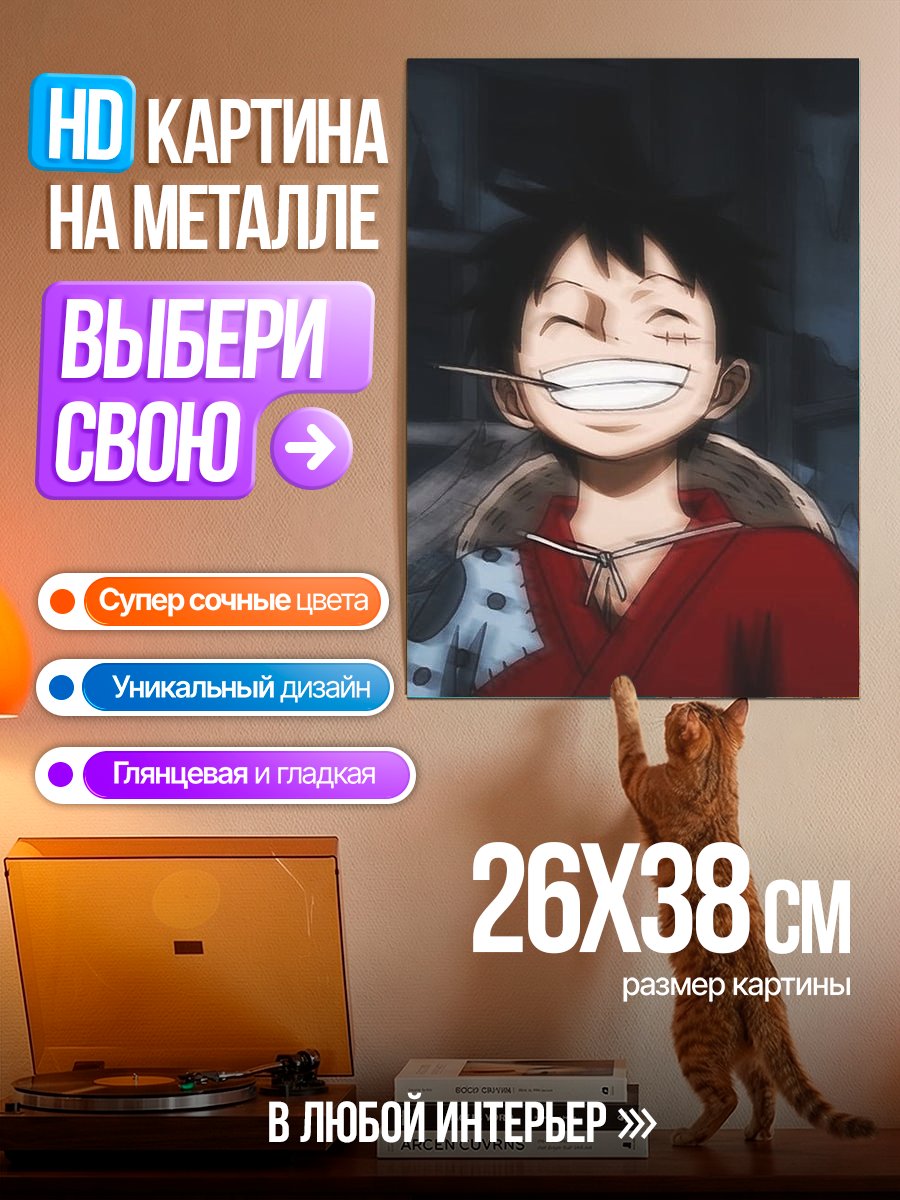 Картина на металле Манки Д. Луффи улыбка