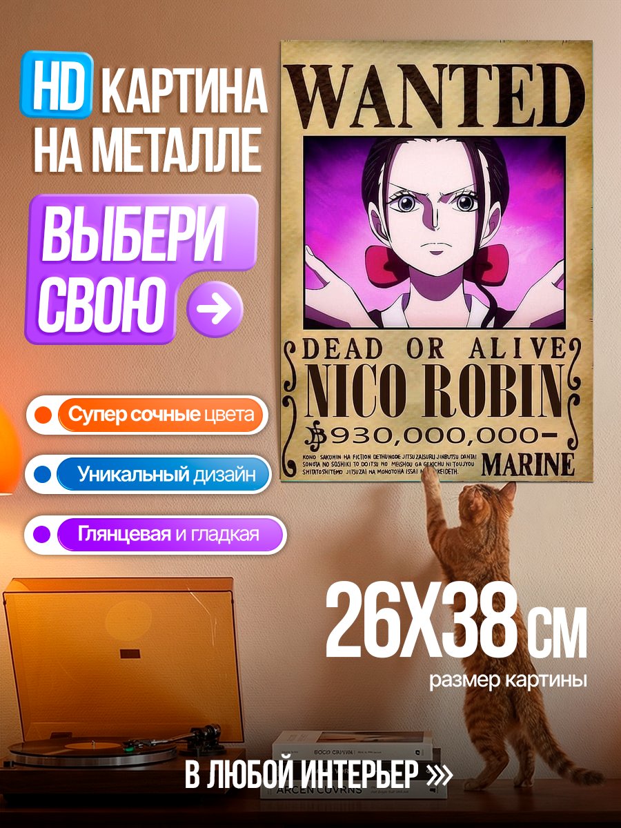 Картина на металле Нико Робин Wanted