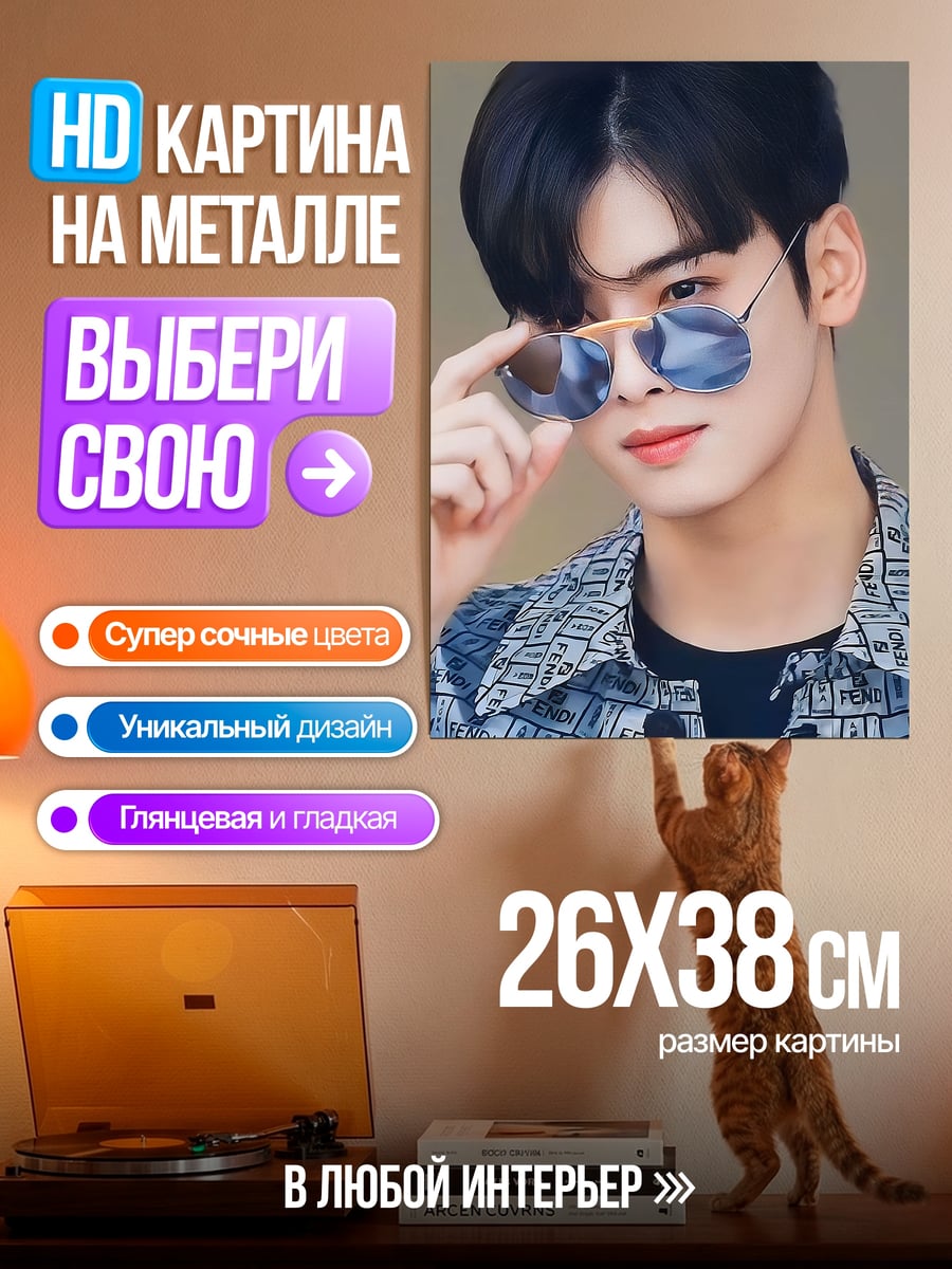Картина на металле Ча Ыну в очках