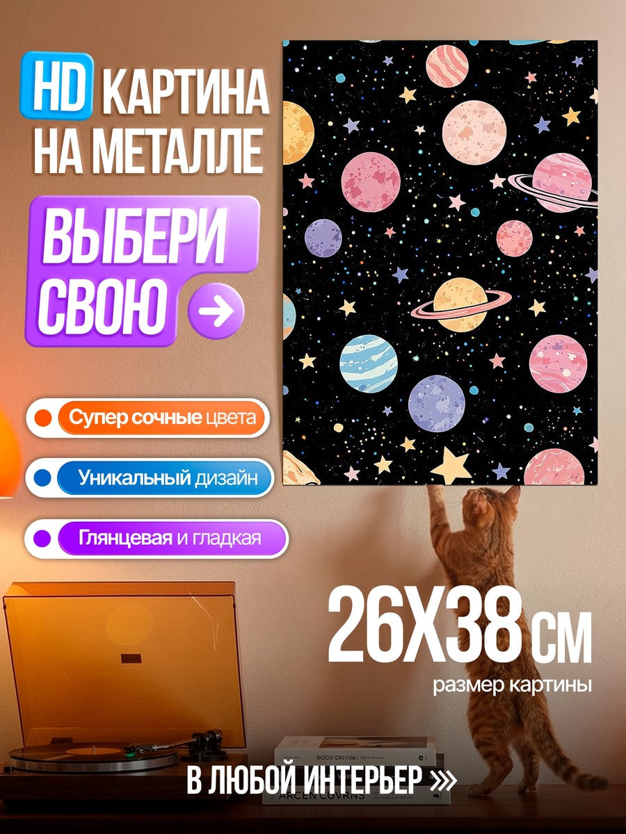 Картина на металле Космические планеты