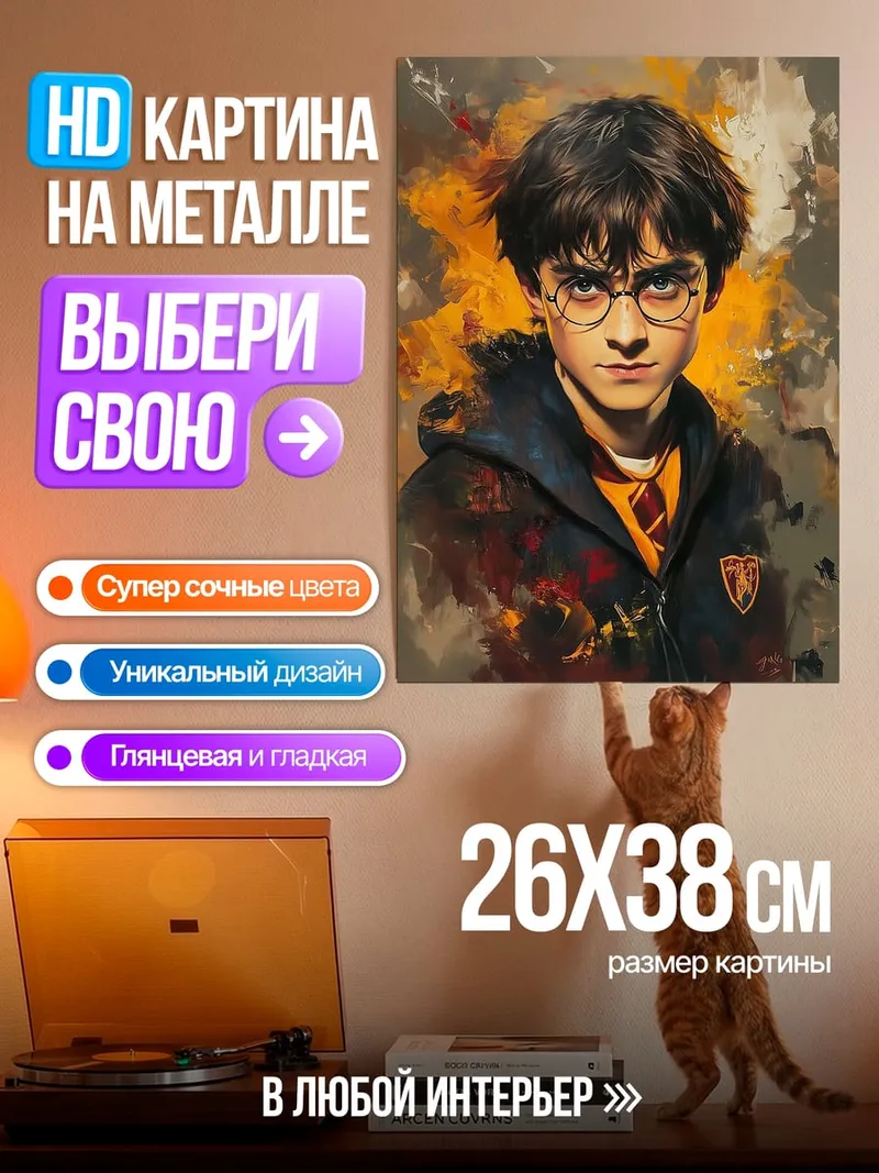 Картина на металле Гарри Поттер очки