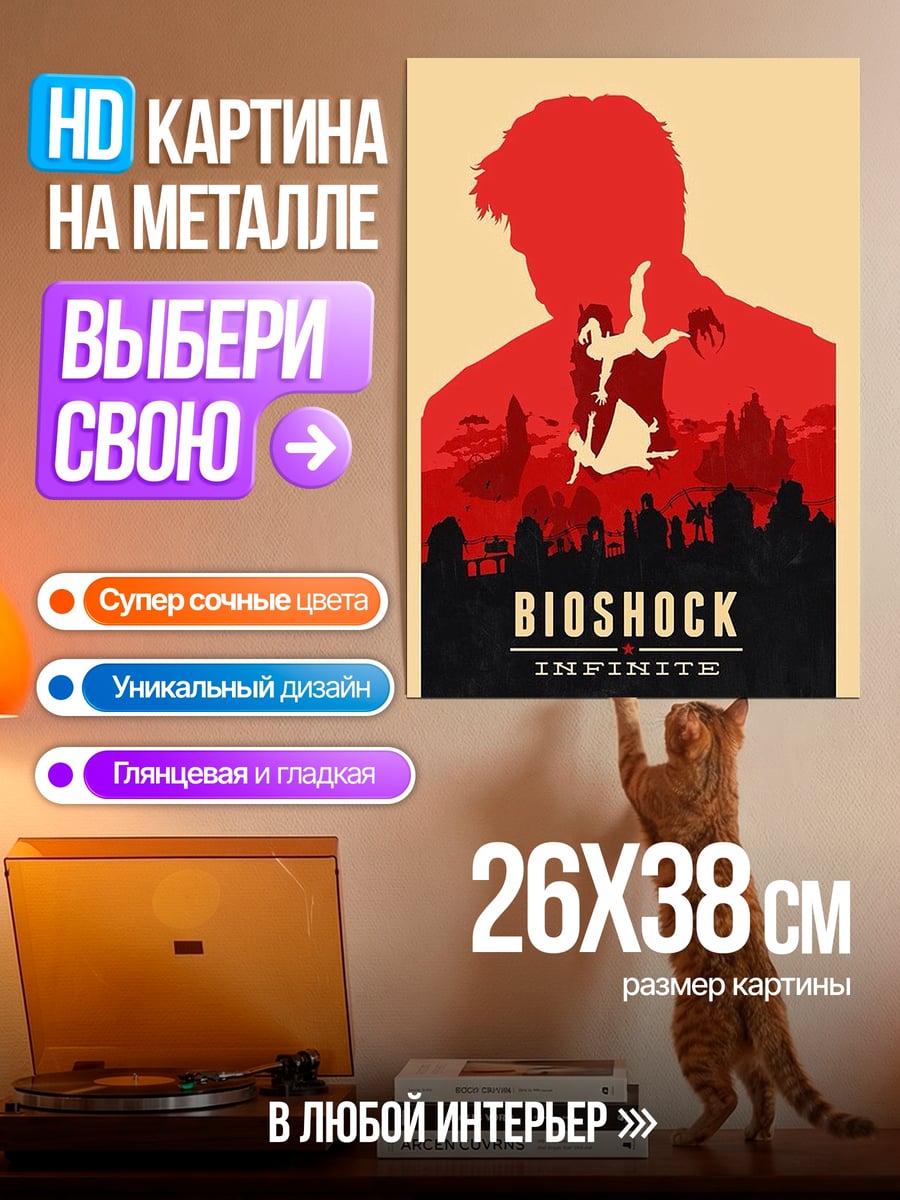 Картина на металле Биошок Инфинит силуэт