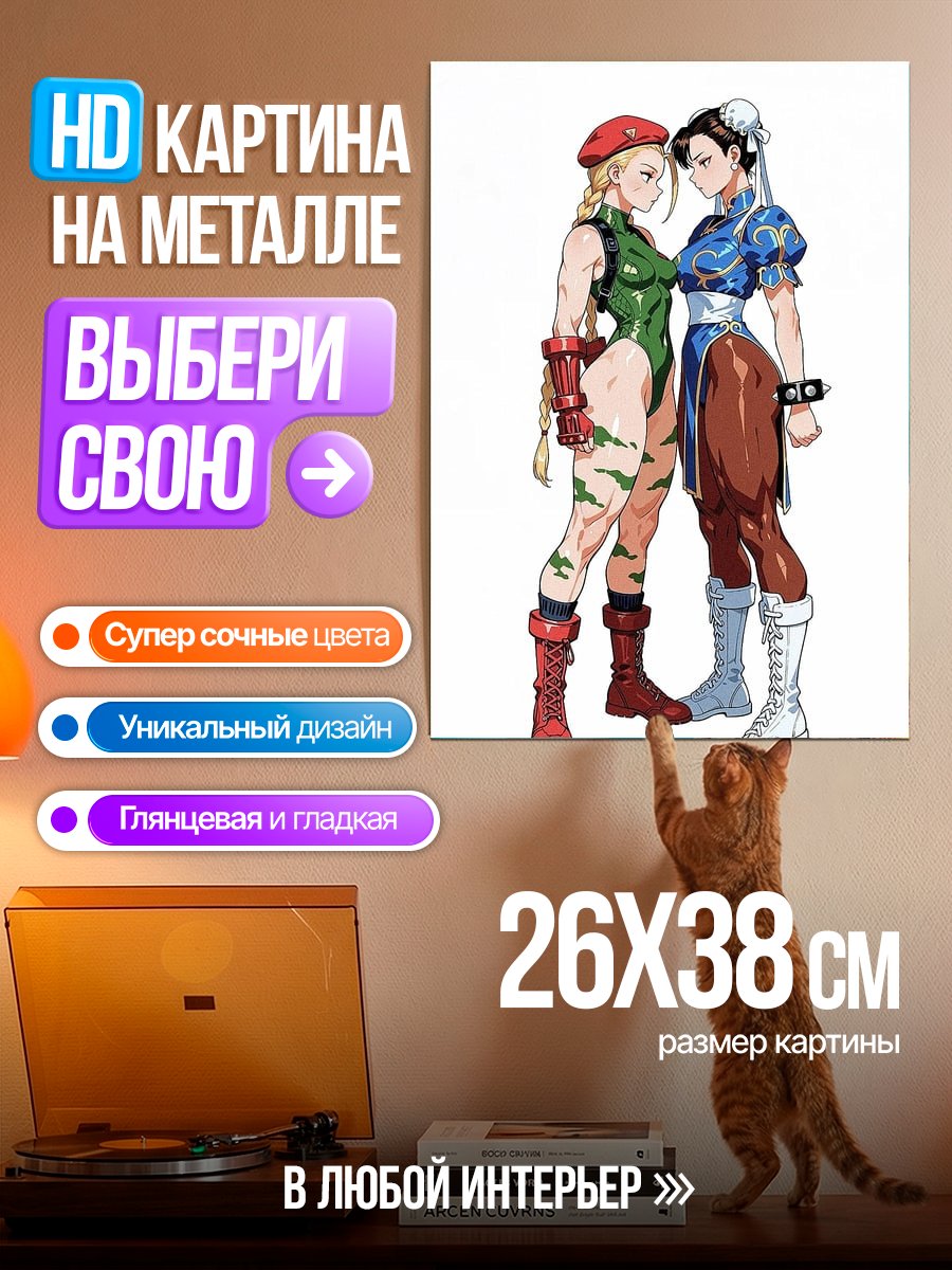 Картина на металле Камми и Чунь Ли