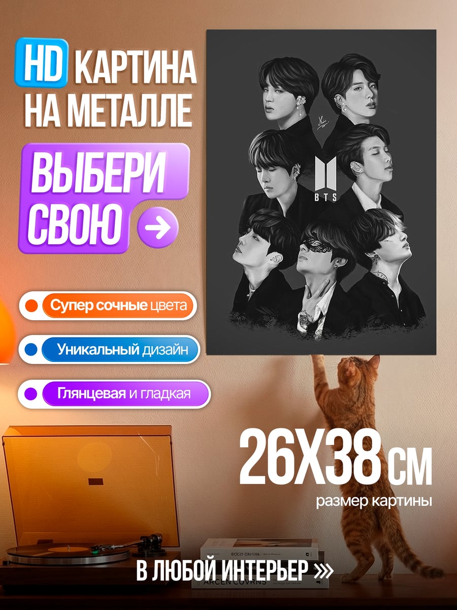 Картина на металле BTS портреты