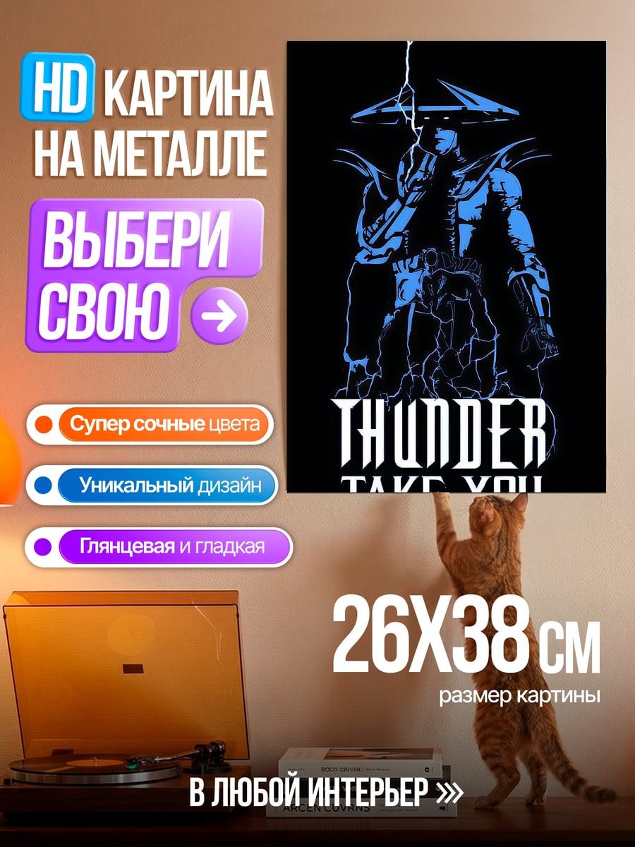Картина на металле Рейден громовержец