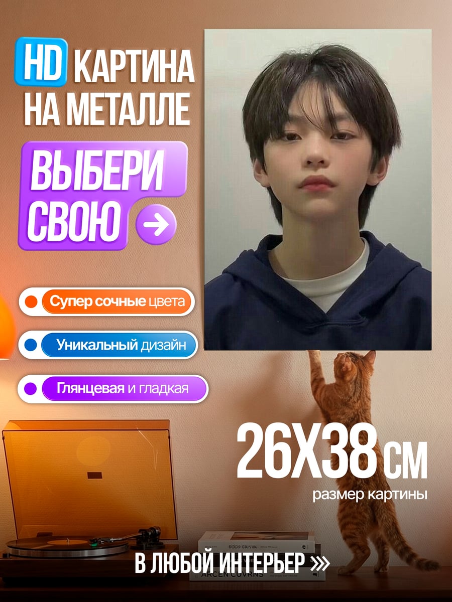Картина на металле Азиатский парень в худи