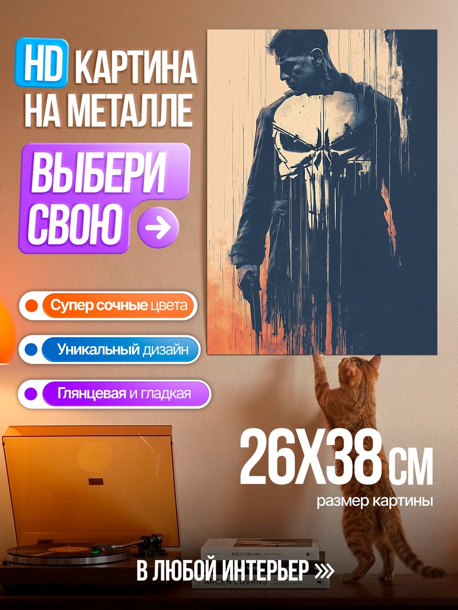 Картина на металле Каратель череп