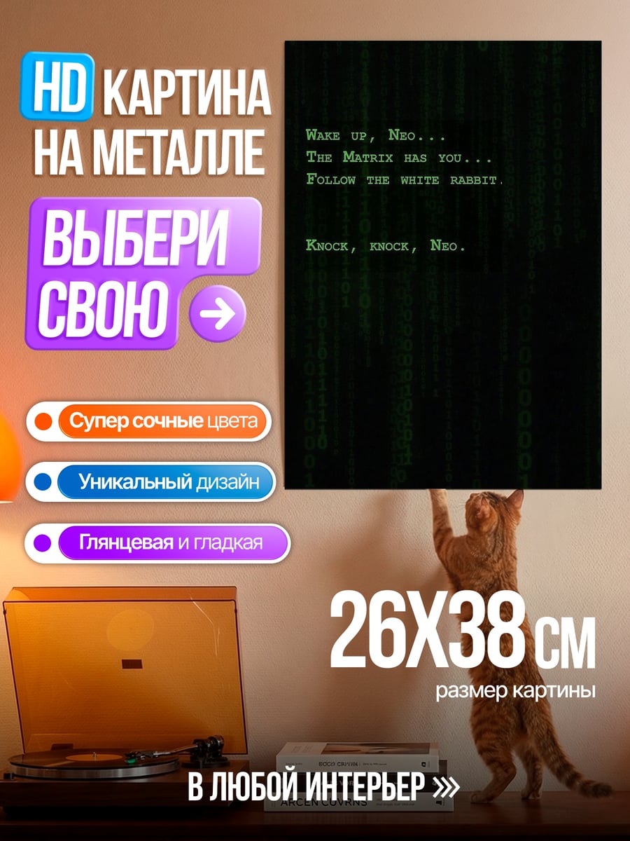 Картина на металле Матрица код жизни