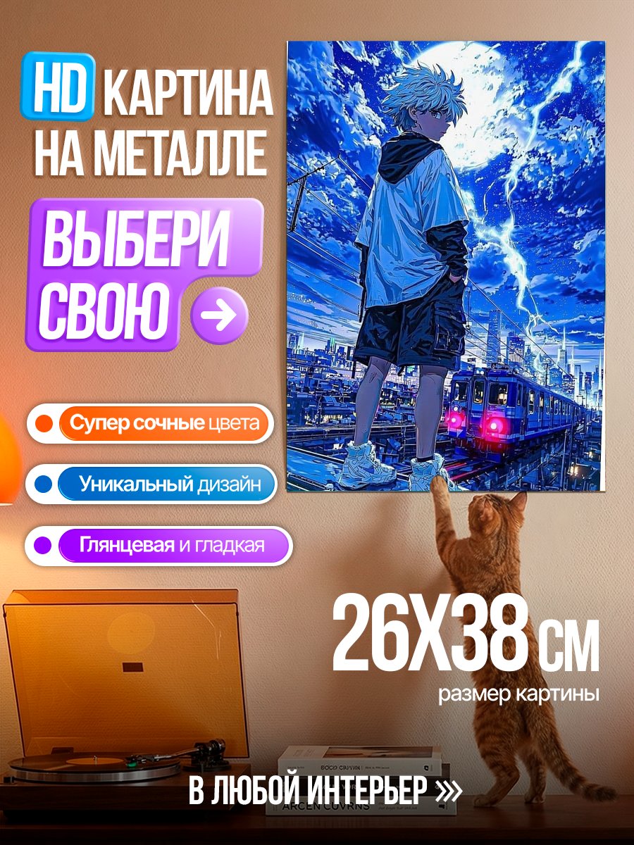 Картина на металле Киллуа Золдик гроза