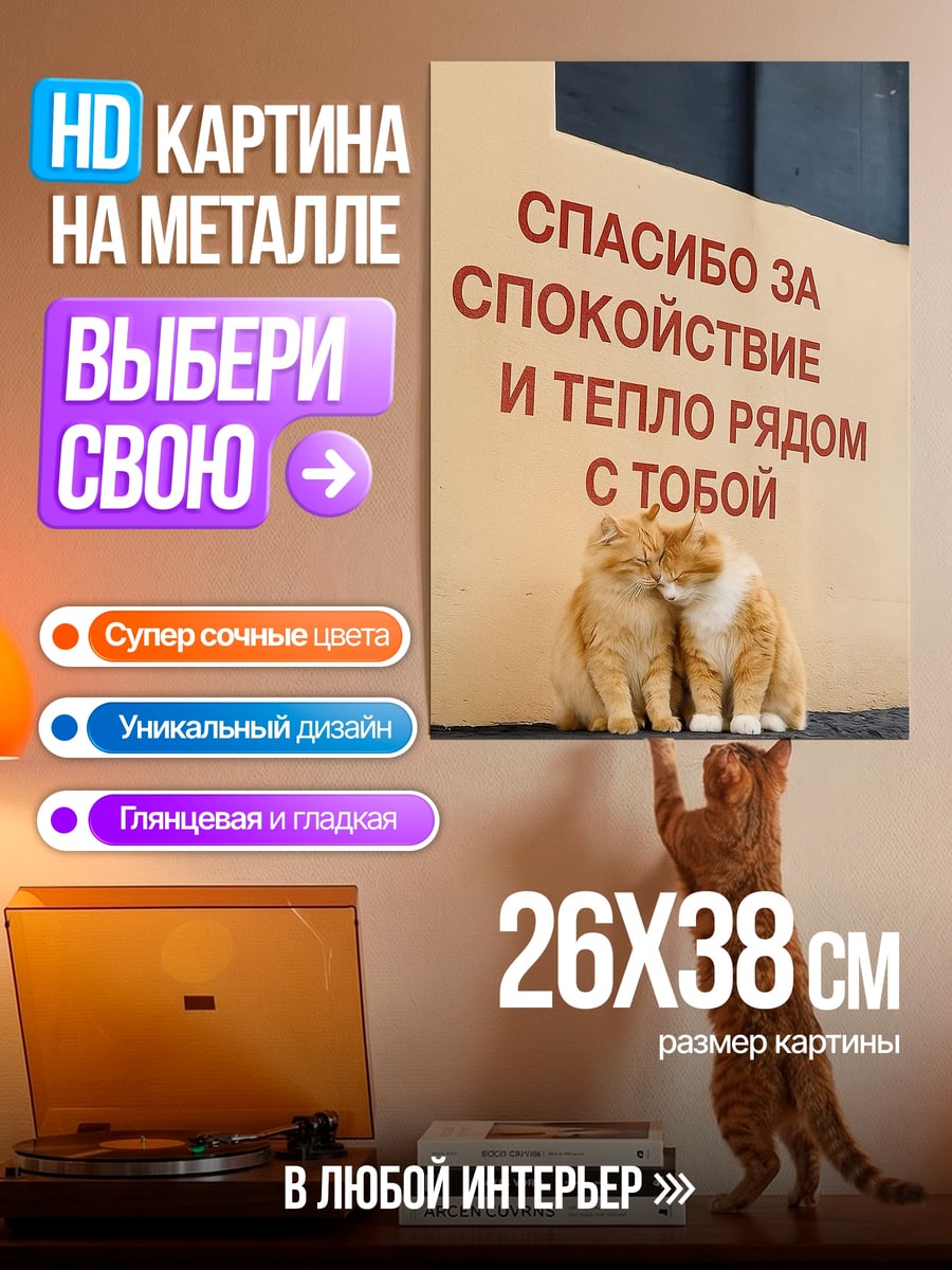 Картина на металле Спасибо за спокойствие