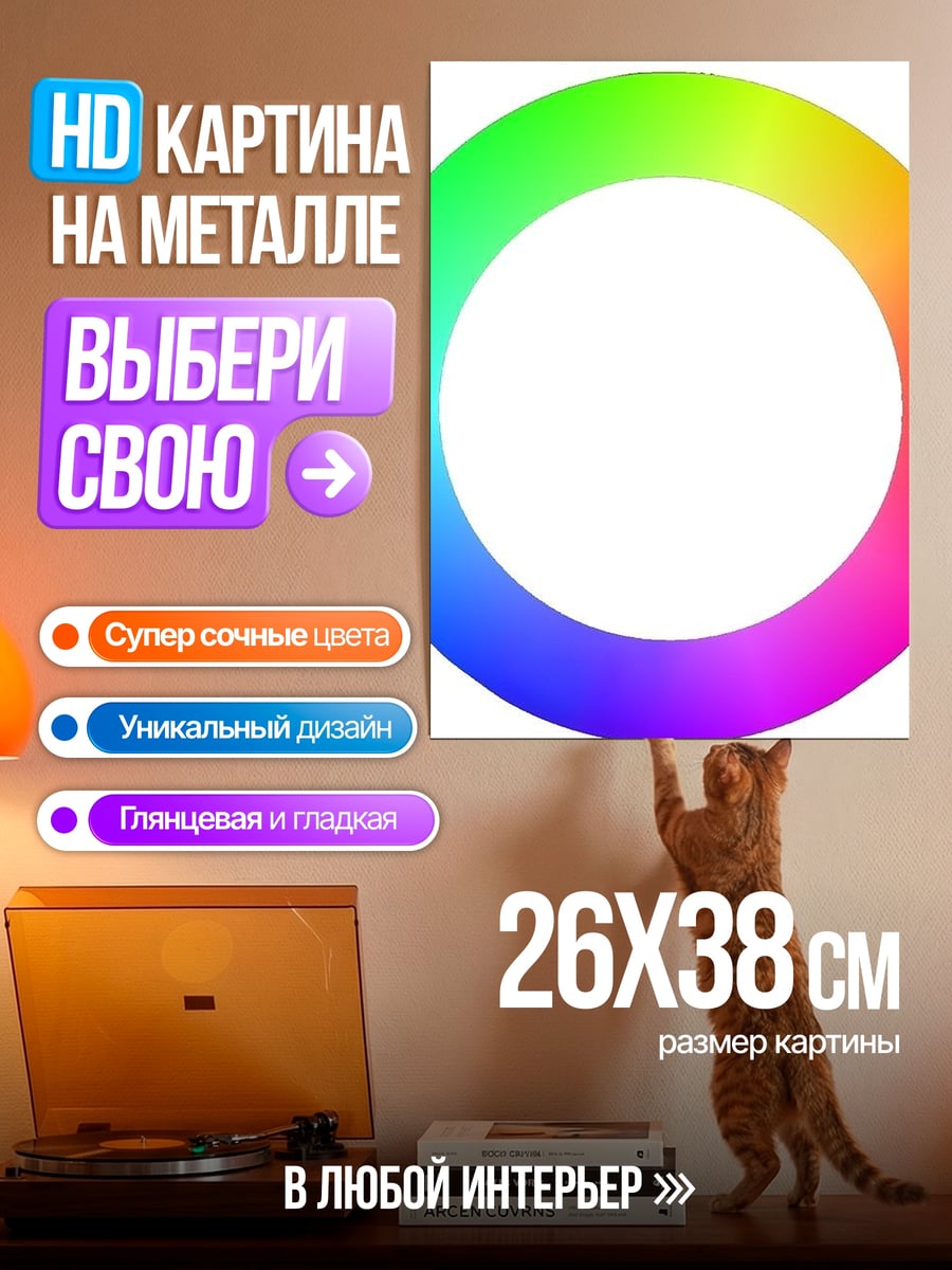 Картина на металле Цветовой круг