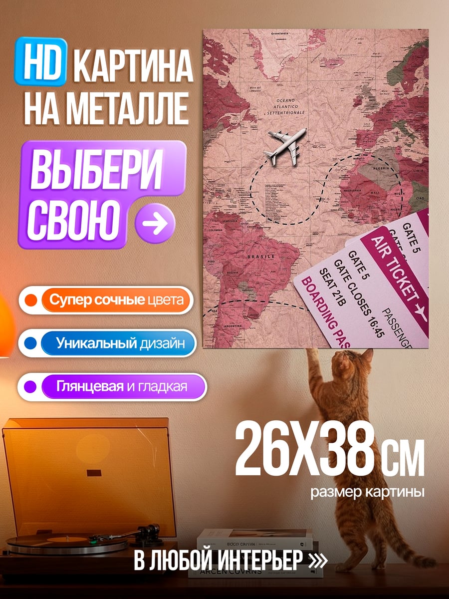 Картина на металле Билет в мир