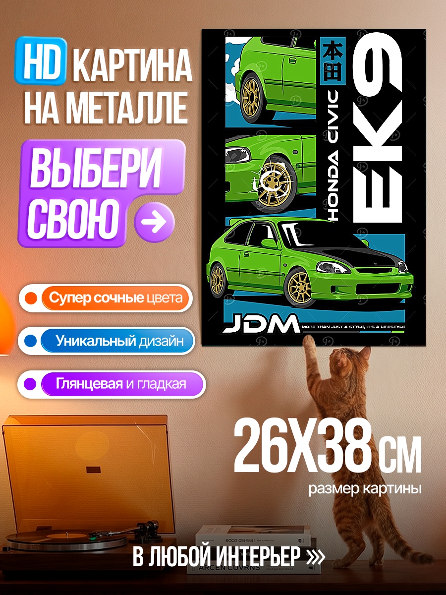 Картина на металле Honda Civic EK9