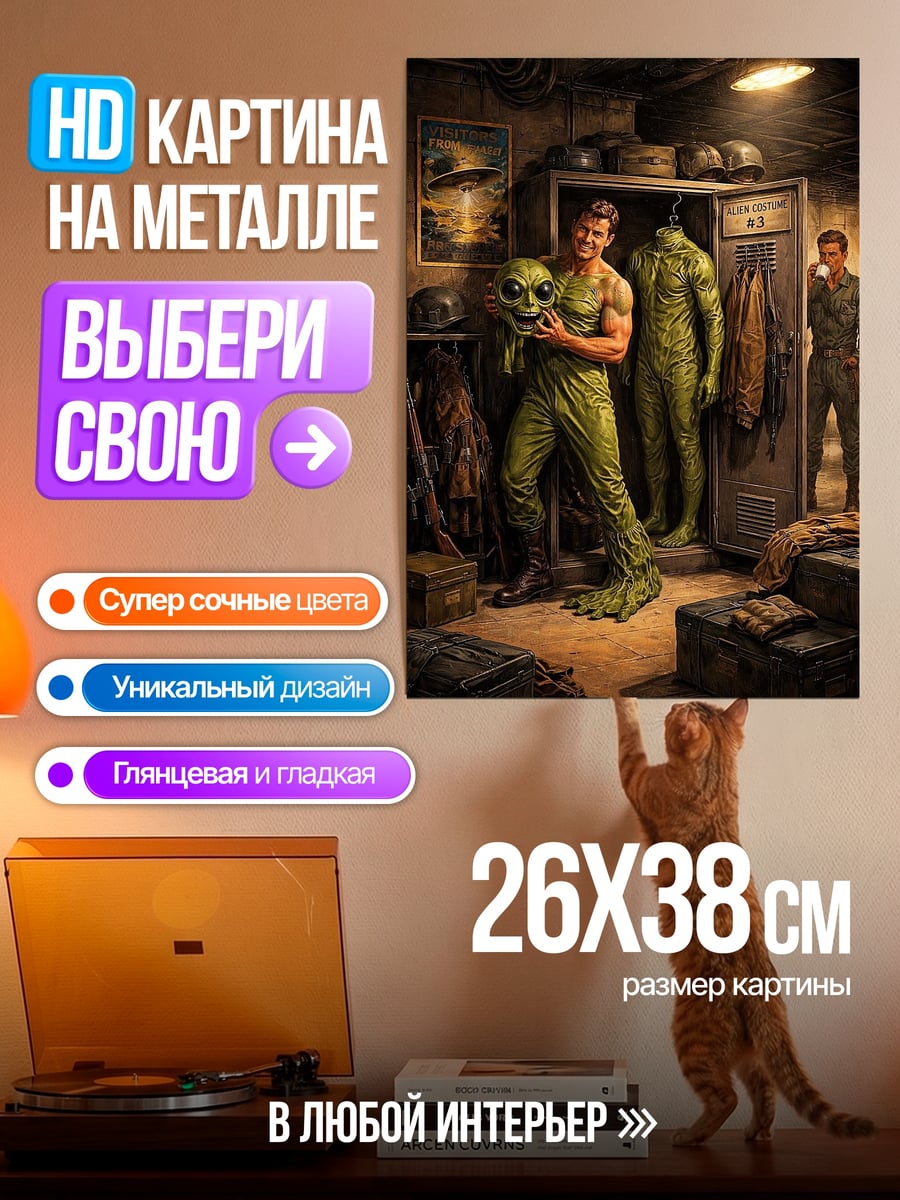 Картина на металле Человек в костюме