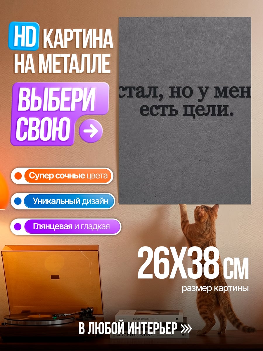 Картина на металле Устал но есть цели