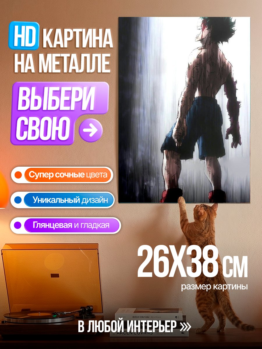 Картина на металле Изуку Мидория