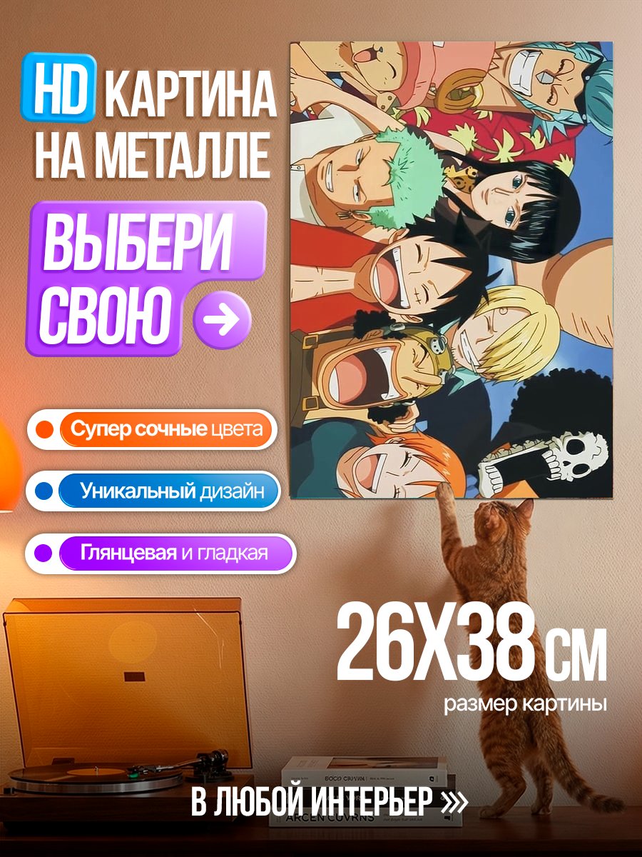 Картина на металле Команда Соломенной Шляпы