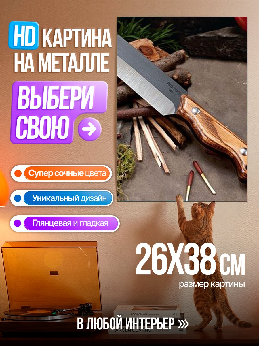 Картина на металле Нож для выживания