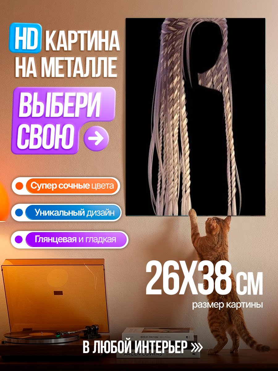 Картина на металле Длинные косы