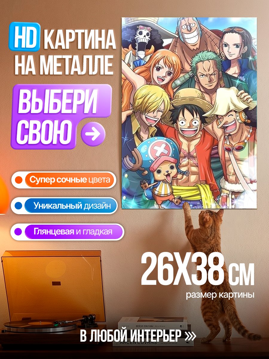 Картина на металле Команда Соломенной Шляпы