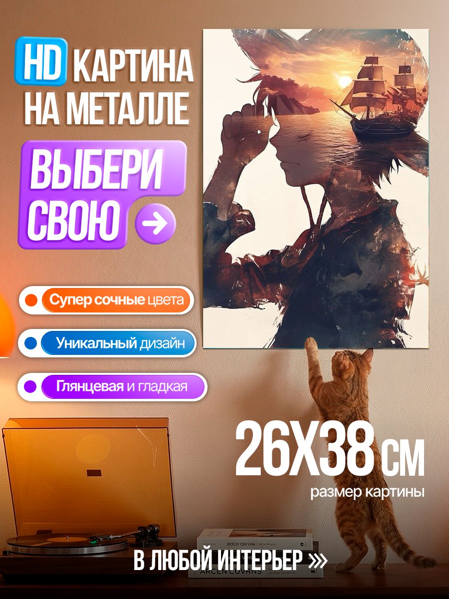 Картина на металле Летящий пират