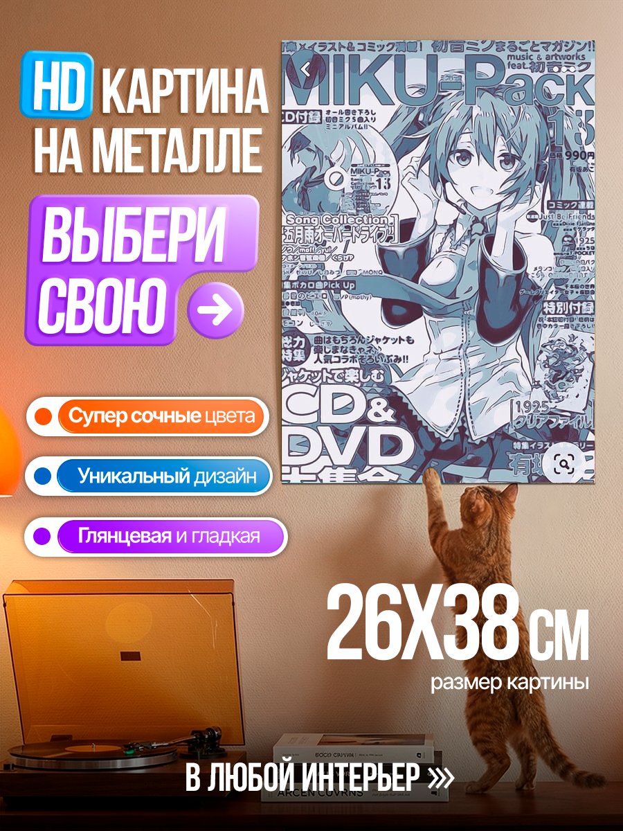 Картина на металле Журнал Мику Пак
