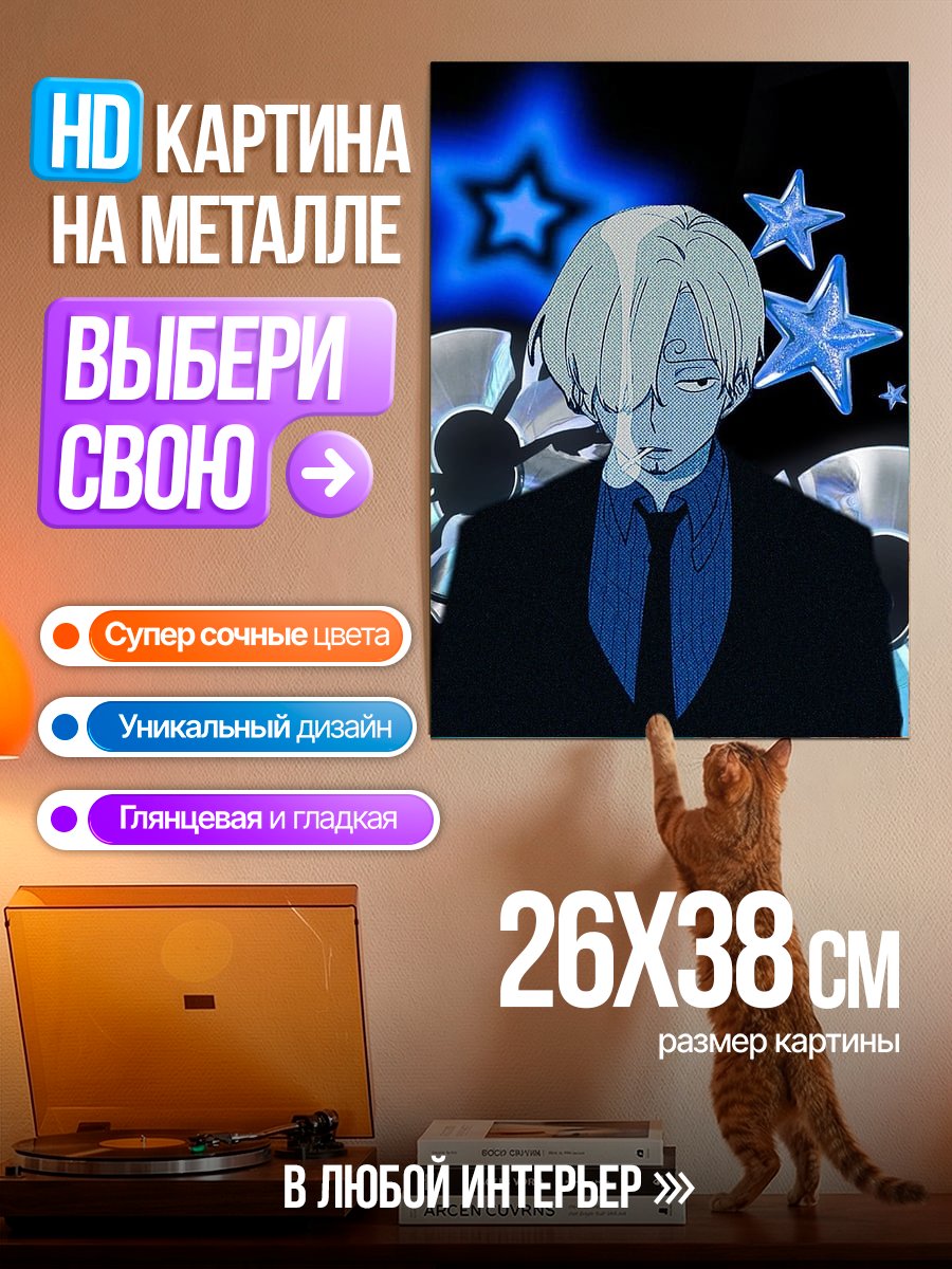 Картина на металле Санджи Звездная ночь