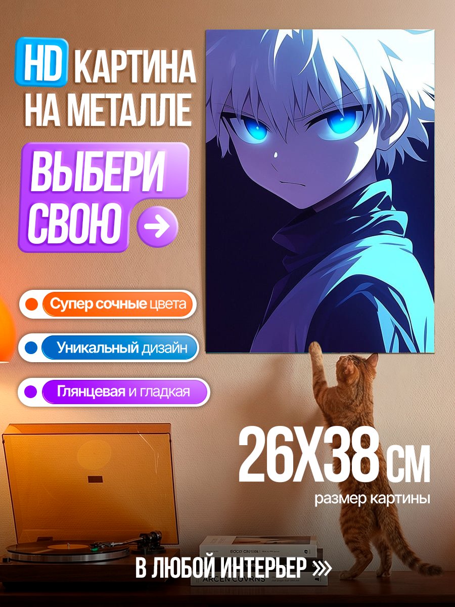 Картина на металле Киллуа Золдик взгляд