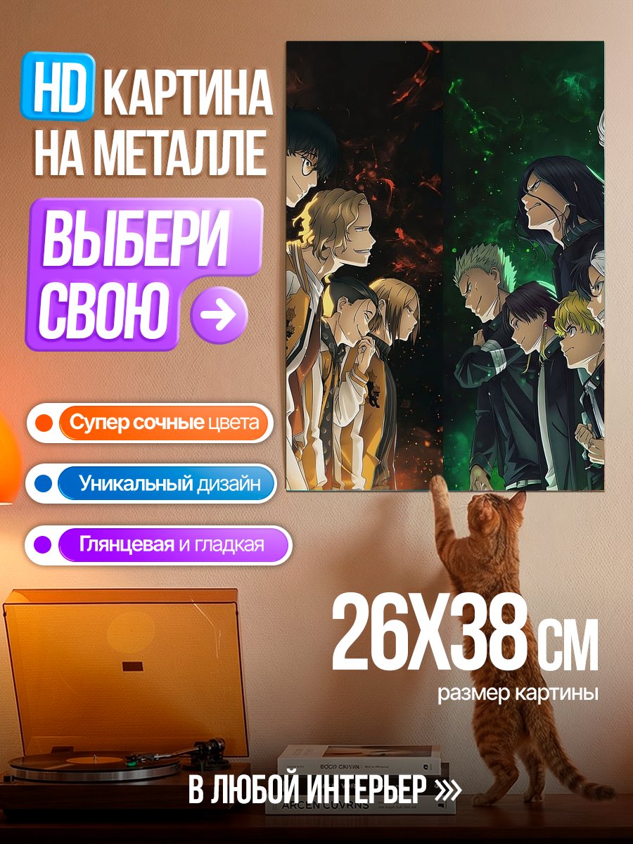 Картина на металле Битва команд аниме