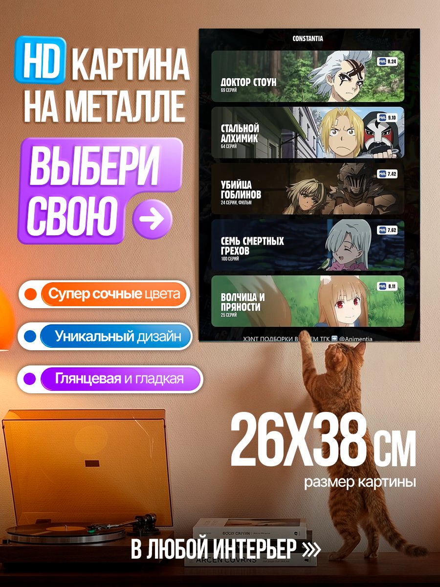 Картина на металле Аниме подборка