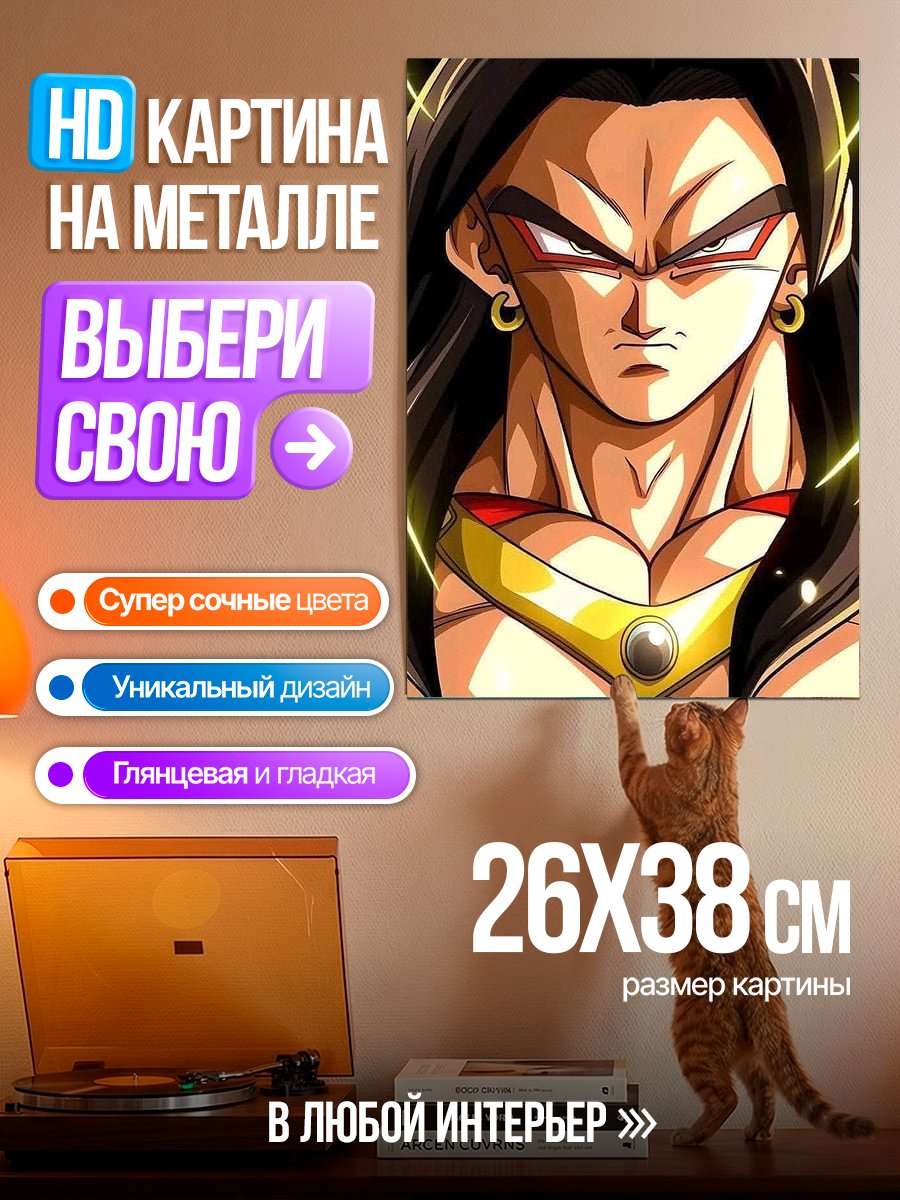 Картина на металле Броли Супер Сайян
