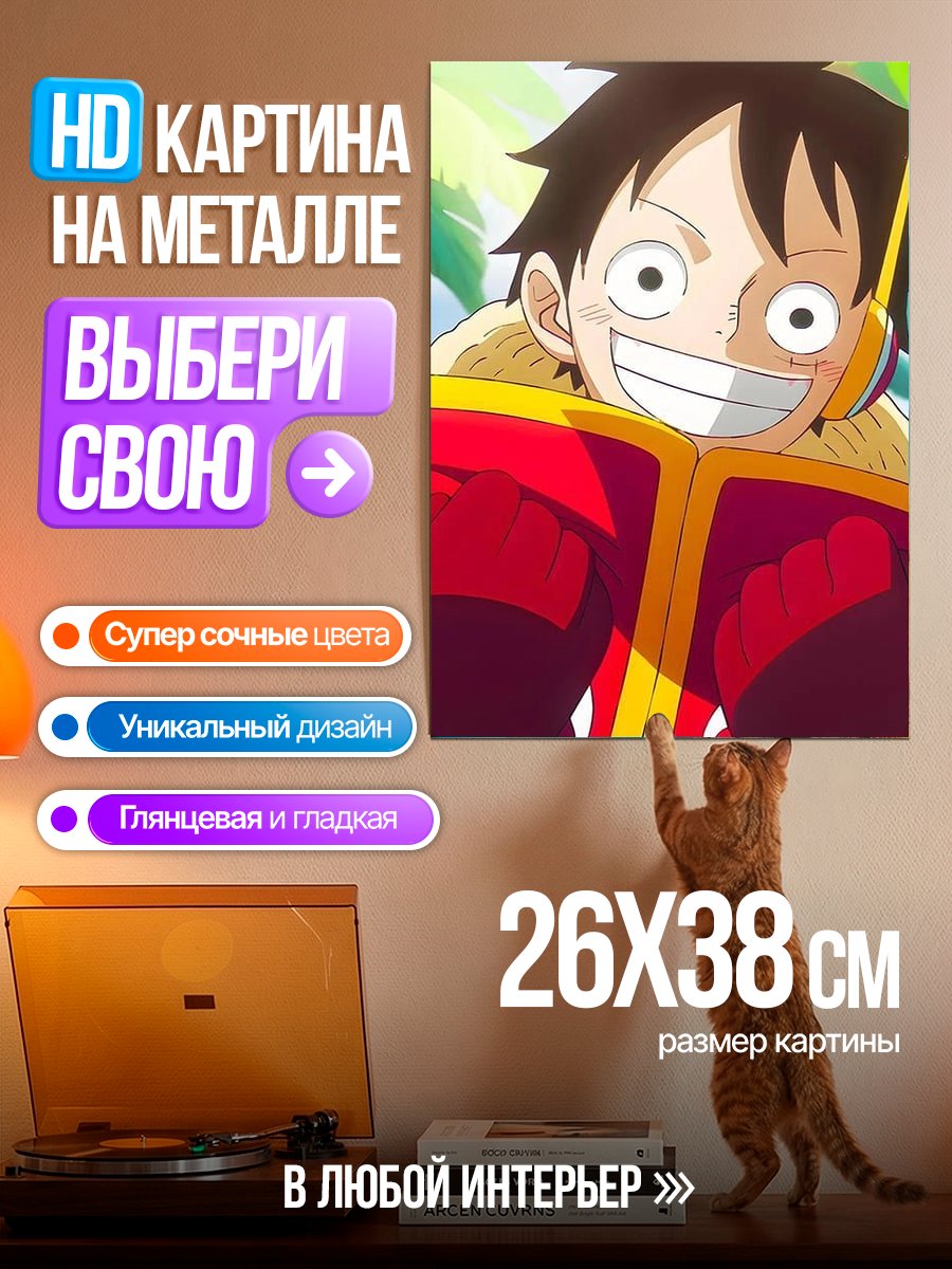 Картина на металле Манки Д. Луффи улыбка