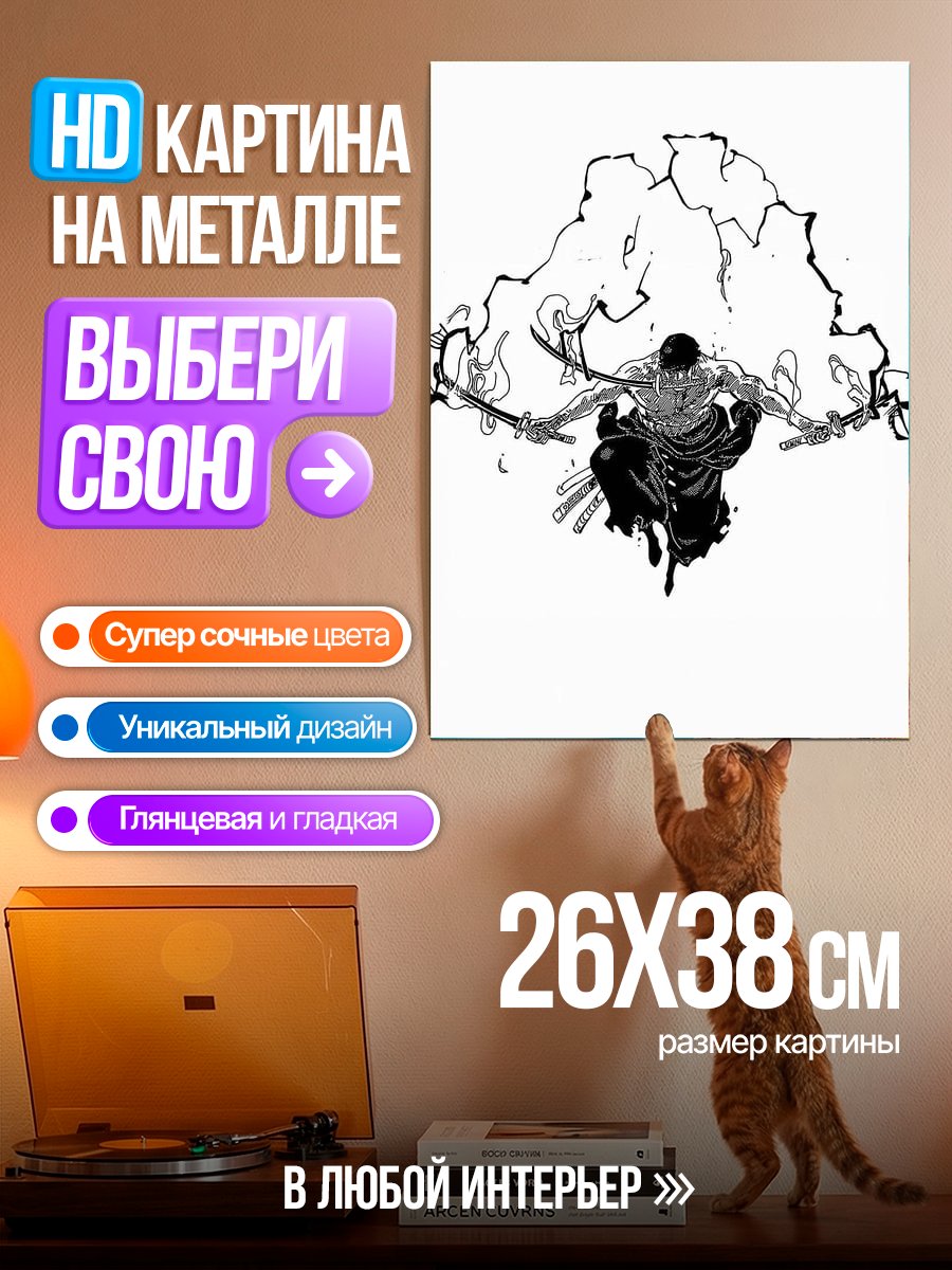 Картина на металле Зоро