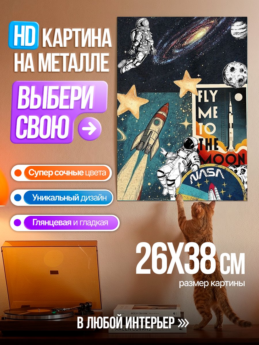 Картина на металле Космическое путешествие
