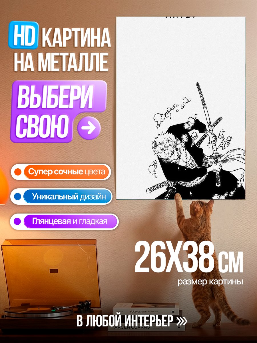 Картина на металле Зоро из Ван Пис
