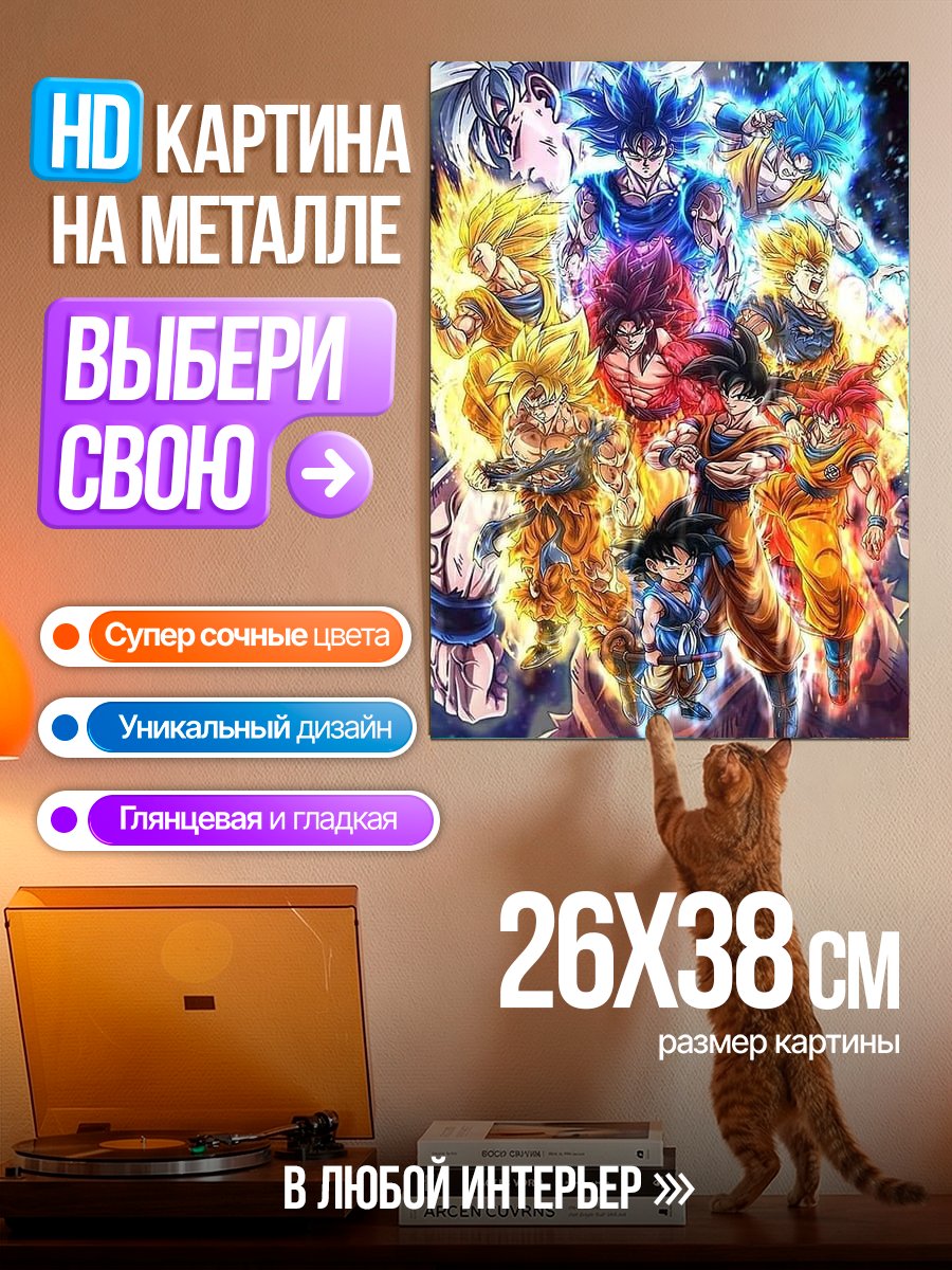Картина на металле Все формы Гоку
